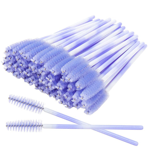 300 Pack Mascara Wands Disposable Eyelash Brush for Extensions Lash Applicators Tool Kit, Light Purple