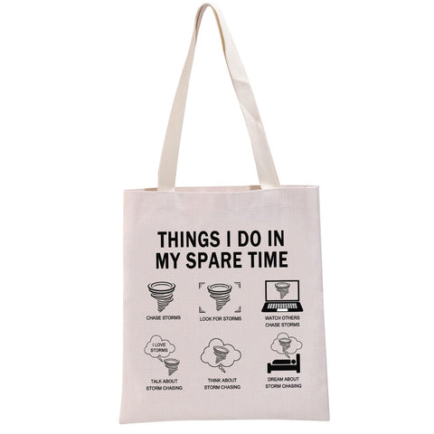 G2TUP Chase Storms Lover Gift Tornado Storm Chaser Tote Bag Tornado Researchers Handbag Tornado Theme Souvenir Gift, Tornado Storm Chaser Tb, Large