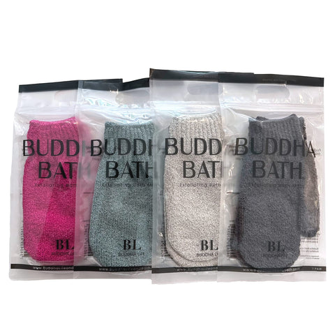 Buddha Bath Scrub Gloves - 3 pairs of exfoliating shower mittens