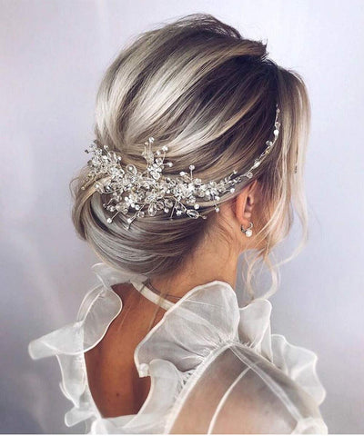 Deniferymakeup Crystal Bridal Hair Piece Bridal Hair Accessories Bridal Hair Comb Wedding Headpiece Wedding Hair Piece Wedding Hair Accessories (Gold)