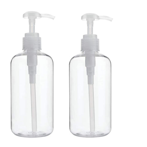 Pump Bottle, Dedoot 4 Pack Clear Empty Pump Bottles 10oz Plastic Pump Bottle Dispenser for Shampoo, Lotion and Wash Soap