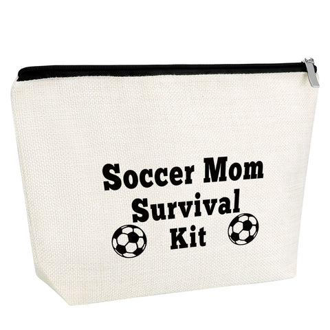 Gfhzdmf Thank You Gift Makeup Bag for Basketball Soccer Gymnast Football Coach Team Mom Gift Coach Instructor Gift End of Season Team Christmas New Year Graduation Gift Teachers Day Gift Cosmetic Bag, Soccer Mom Gift