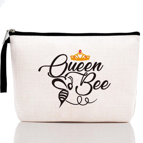 Queen Bee -Makeup Bag, Bumble Bee Inspirational Gift for Her, Beekeeper Gifts, Gift Gardener, Honeybee Gifts, Bee Bag, Honeybee Pouch Case