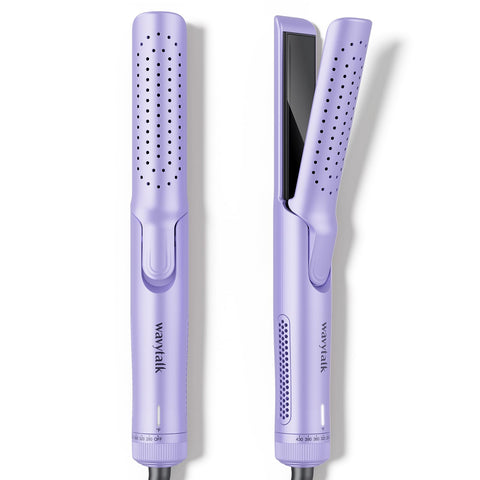 Wavytalk Airflow Styler Curling Iron, Cool Curl, 360° Cool Air Lock in Style for Lasting Curls, Reduces Damage, 2 in 1 Hair Straightener and Curler, 1 Inch, Anti-Scald for Short Long Hair, Purple
