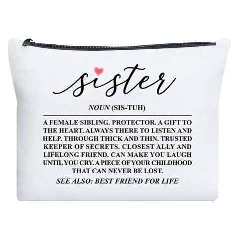 UDNADKEX Sister Gift, Christmas, Birthday, Graduation Gift for Sister Bestie BBF Friendship Gift for Women Best Friends Makeup Bag, Friend Sentimental Gift, Best Friend for Life, multiple
