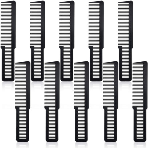 10 Pieces Hair Cutting Comb Fine Tooth Styling Comb Barber Styling Hair Comb Clipper Cutting Comb for Home Salon Barber (Black)
