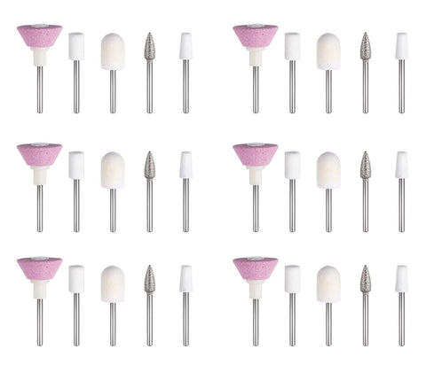 PAGOW 30 Pieces Nail File Replacement Head Refills for Finishing Salon Electronic Manicure Set