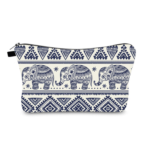 Makeup Bag Elephant Travel Small Portable Cosmetic Organizer Pouch for Women Girls Zipper Waterproof Clutch Toiletry Storage