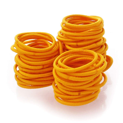 My Lello Small Hair Elastics Ponytail Holders No Damage No Metal - 100 Pack Yellow Gold