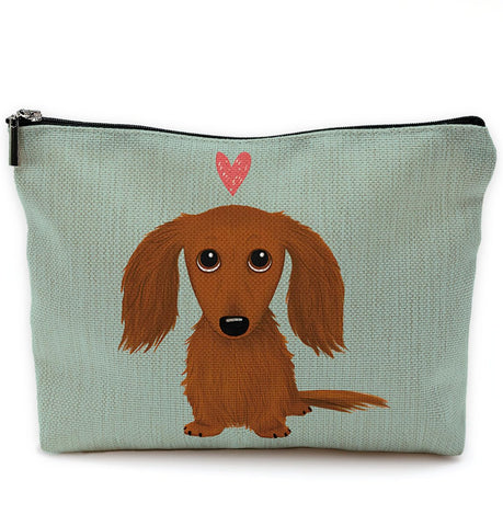 NEGIGA Dachshund Makeup Bag,Dachshund Cosmetic Bag,Dachshund Makeup Travel Toiletry Bag,Dachshund Mom Gifts,Dachshund Lover Gifts,Dachshund Gifts for women,Valentine Gifts, E