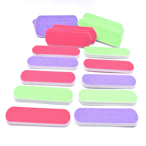 Art&Beauty 30pcs Double Sided Assorted color Mini Nail Buffering Files Emery Boards Nail Art Tools for Home or Professional Usage