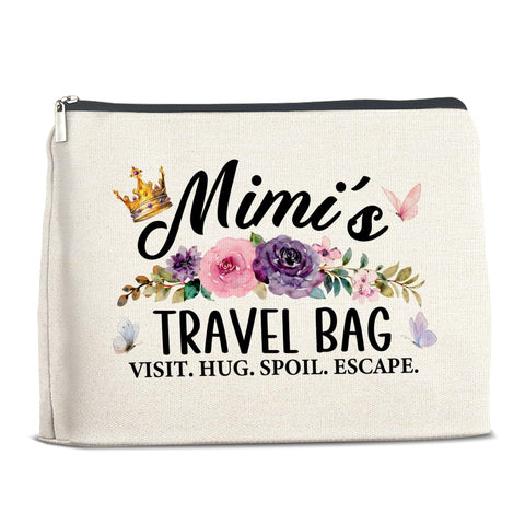 YeleY Mimi's Travel Bag Mimi Gifts Makeup Bag, Funny Mimi Gifts for Birthday Christmas Mother’s Day, Best Mimi Cosmetic Bag, multicolor