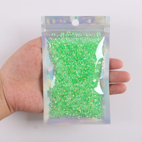 2500pcs 4mm 25gram Jelly Rhinestone AB Color Non Hotfix Glitter Round Flatback Nail Stones Strass Gems Diamonds DIY Nail Art Decoration