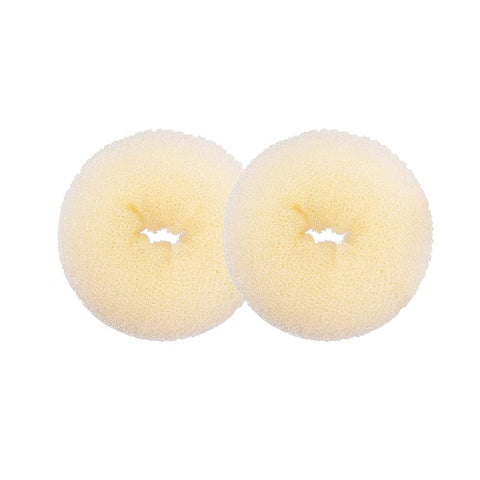Hair Donut Bun Maker, Ring Style Bun, 2PCS Chignon Hair Medium Doughnut Shaper for Short and Thin Hair (Medium, Beige)