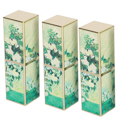 Lipstick Tube, 3 Pieces DIY Magnetic Clip Empty Lipstick Tube Refillable Lip Balm Container Cosmetic Tool Portable Lip Gloss Containers, Green