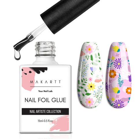 Makartt Nail Art Foil Glue Gel for Foil Stickers Nail Transfer Tips Manicure Art DIY 15ML 1 Bottles Nail Curing Lamp Required Soak Off
