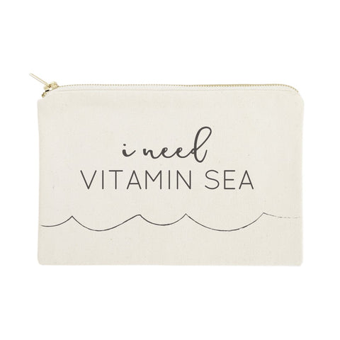 I Need Vitamin Sea: The Cotton & Canvas Co. I Need Vitamin Sea Beach Cosmetic Bag And Travel Make Up Pouch
