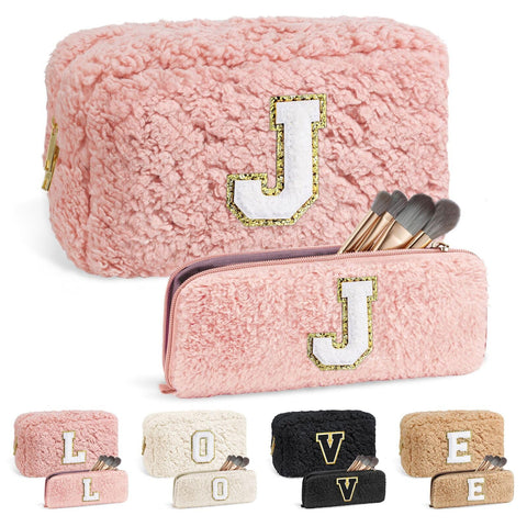 YOOLIFE Gifts for Women Teen Girls - Initial Makeup Bag Daughter Mom Bride Teacher Christmas Gifts Personalized Birthday Gifts, Pink, J