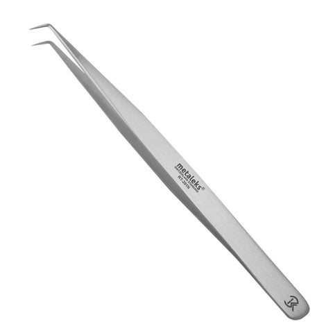 Professional Tweezers for Eyelash Extension Hand Crafted Japanese Stainless Steel Matt Finish (14cm 90Â° Angular Tip)