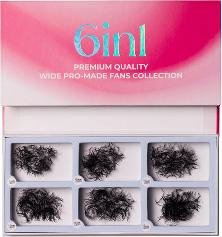 LLBA Promade Mix Fans | Handmade Volume Eyelashes | Multi Selections From 5D To 12D | C CC D Curl | Thickness 0.03 ~ 0.1 mm | 9 - 18mm Length | Long Lasting | Easy Application(8D-0.05 C 9-14mm)