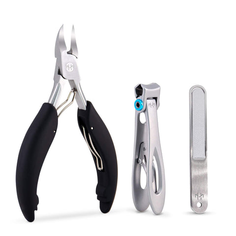 Toenail Clippers for Ingrown or Thick Toenails, Nail Clippers and Professional Podiatrist Toenail Nipper for Seniors - Made with Surgical Stainless Steel (black)