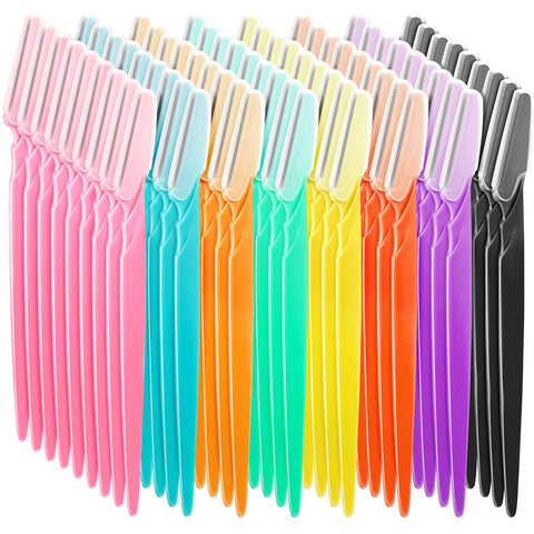 96 Pieces Eyebrow Razors Shavers Trimmers for Women Facial Razors Shavers for Women Dermaplaning Tool with Precise Cover for Makeup Face Care Tools