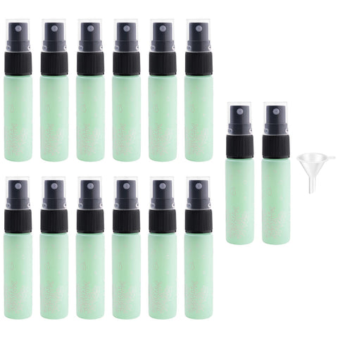 Newzoll 14 Pieces Empty Glass Spray Bottle, 10 ml/ 0.41 oz Fine Mist Sprayer Bottles Portable Refillable Perfume Container for Essential Oils, Travel (Yellow)
