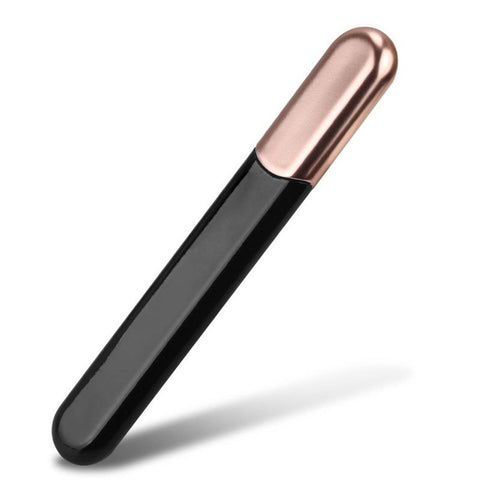 SixVector Black Flame-Gold: Premium Glass Nail File with Case, Crystal Diamond Salon Best Beauty Nail Buffer for Natural and Acrylic Nails Christmas Gift for Woman and Man, Black Gold