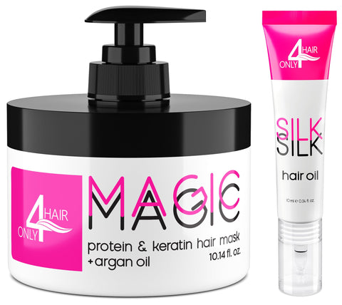 ONLY4HAIR Magic Hair Mask Protein & Keratin & Argan Oil Treatment Deep Conditioner for Repair Dry Damaged Color Treated Bleached Hair Hydrating Conditioning