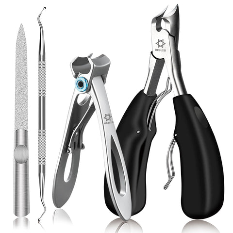 Toenail Clippers for Thick Nails, Toenail Clippers for Seniors & Men Thick Toenails, Ingrown Toenail Clippers Wide Toe Nail Clippers Adult Thick Nails Long Handle, Heavy Duty, Super Sharp Curved Blade