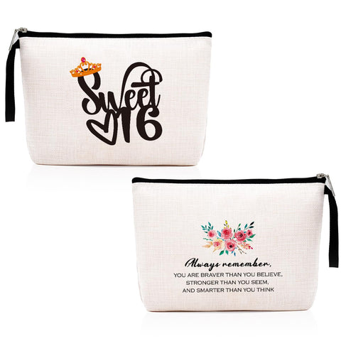 Hanamiya Na Makeup Bag Bee Inspirational for Gift,Birthday Sweet Girl Birthday for Gift, Multicolor-Sweet 16
