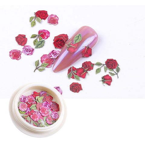 AKOAK 3 Box Dried Flower Nail Art Ornament Ultra-Thin Nail Wood Pulp Slice Natural Flowers Small Daisy Flowers Leaves Mixed Nail Art Decals