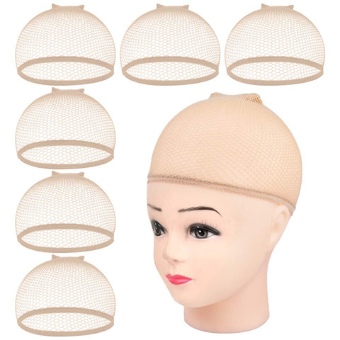 Mesh Wig Cap,MORGLES 6Pcs Wig Caps Mesh Net Wig Caps Net Caps for Weave Close End Fishnet Wig Cap(Light Brown)