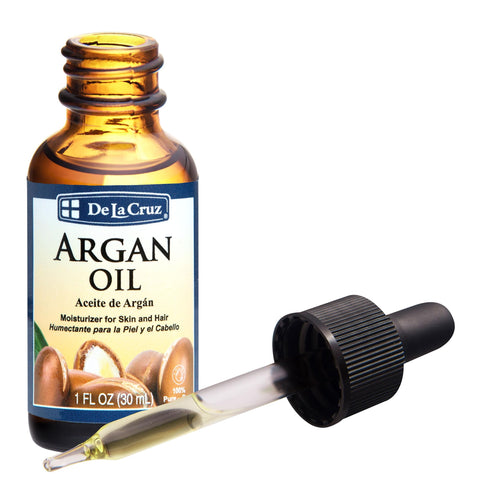 De La Cruz Pure Moroccan Argan Oil, Unrefined, Cold Pressed & Hexane Free, Bottled in USA (1 Ounce)