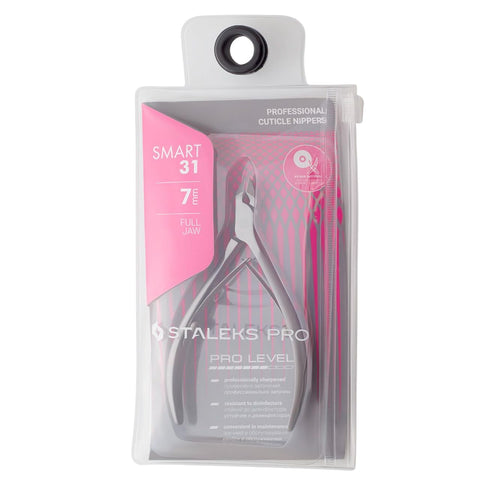 STALEKS PRO Professional Series Cuticle Nippers Smart 31 7mm Manicure Pedicure Tools Salon Home Use Made in EU (NS-31-7)