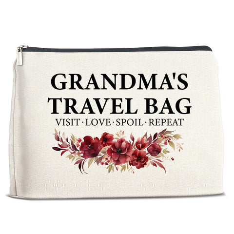 Grandma Gifts, Gifts for Grandma, Funny Grandma Gift Makeup Bag Grandma's Travel Bag, Cosmetic Bag Gift for Grandmother Mimi Nana Gigi New Grandma, multicolour, 10" x 7"