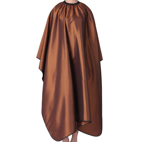 Barber Cape, Iusmnur Professional Hair Salon Cape with Adjustable Metal Clip, Shampoo Hair Cutting Cape for Barbers and Stylists - 55 x 63 inches (Brown)