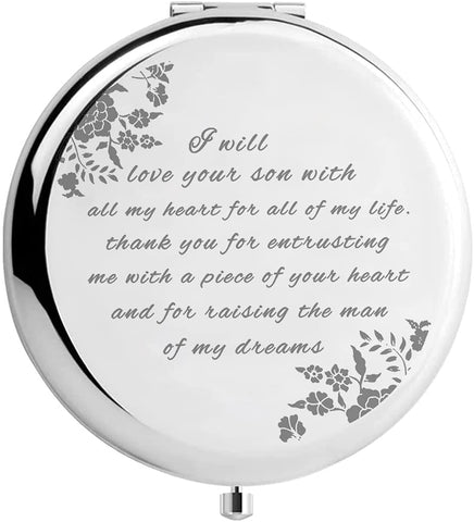 Mother of The Groom Gifts from Bride, Silver Compact Mirror(Mother of The Groom)?Wedding Keepsake Gift