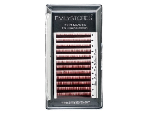 EMILYSTORES Lash Eyebrow Extensions Color Light Brown Thickness 0.10 mm Length 5/6/7/8MM Mixed Sizes One Tray by EMILYSTORS