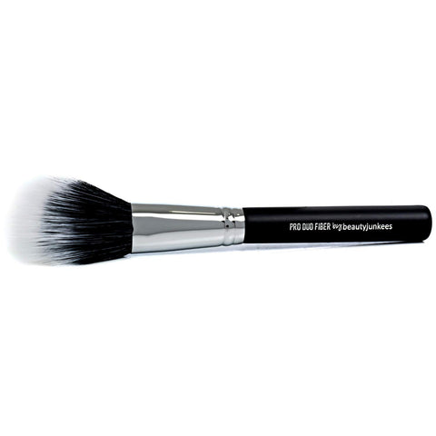 pro Duo Fiber Stippling Brush for Liquid Foundation or Contouring with Bronzer, Highlighters or Luminizers: Short & Long Bristles for Soft Blending, Buffing; Works with Creams, Powders, Minerals