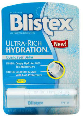 Pack of 3: Blistex Ultra-Rich Hydration Dual Layer Lip Balm, SPF 15, .13 oz (Pack of 3)