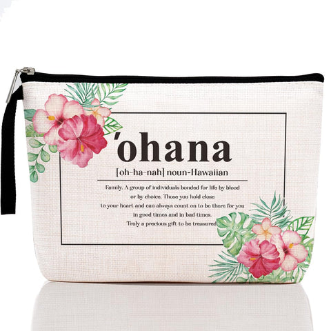 Inspirational Definition Makeup Bag Appreciation Gifts Reunion Gift Hawaiian Trip Gift for Aunt Sister Grandma Women Cosmetic Bag Zipper Pouch Bag Travel Bag for Christmas New Year's Day Birthday, Beige0412, 9.5x6.3x1.6 inches