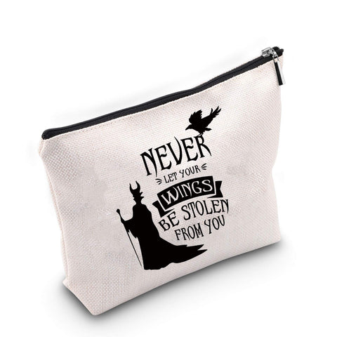 TSOTMO Maleficent Inspire Gift Maleficent Makeup Bag Never Let Your Wings Be Stole from You Maleficent Fan Gift Villains The Evil Queen Gifts (Wings)