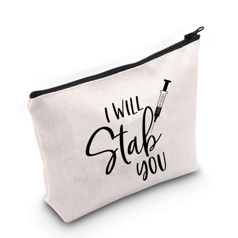 TSOTMO Nurse Gift Nursing Graduation Gifts Nurses Practitioner Bag I Will Stab You Cosmetic Bag Nurses Day Gift (Stab You)