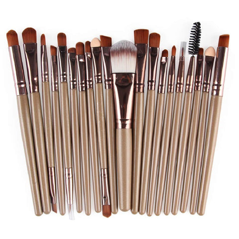 Makeup Brushes ZHIYE Make up Brush Set 20 PCs Professional Face Eyeliner for Foundation Blush Concealer Eyeshadow Light Brown