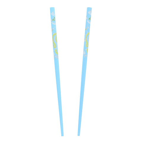 Set of Wooden Hair Sticks With Chinese Dragon Chopsticks Light Blue