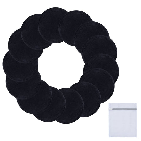 SUNLAND Resuable Makeup Remover Pads with Laundry Bag -Soft and Fridnely for Face Eye Lip Remover Pads 14 Pack Black