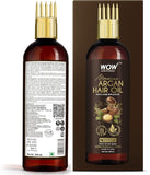 WOW Skin Science Moroccan Argan Hair Oil with Comb Applicator - Cold Pressed, No Mineral Oil & Silicones, 100ml
