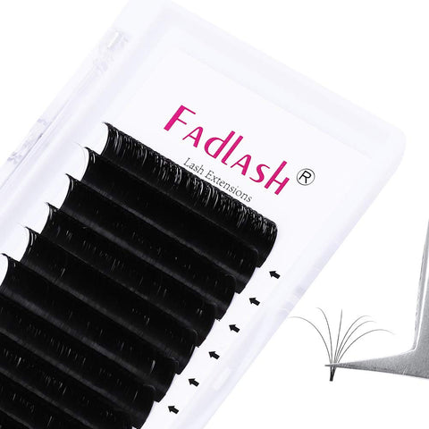 Volume Lashes D Curl Self Fanning Lashes 0.03 10mm Eyelash Volume Extensions 5D 6D 7D 10D Automatic Blooming Eyelash Extension Supplies (0.03-D, 10mm)