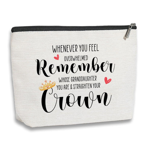 kdxpbpz Granddaughter Gift from Grandma, Birthday Christmas Gift for Granddaughter Adult Valentines Mothers' Day Wedding Gifts, Travel Toiletry Makeup Organizer Zipper Pouch, Multicolor